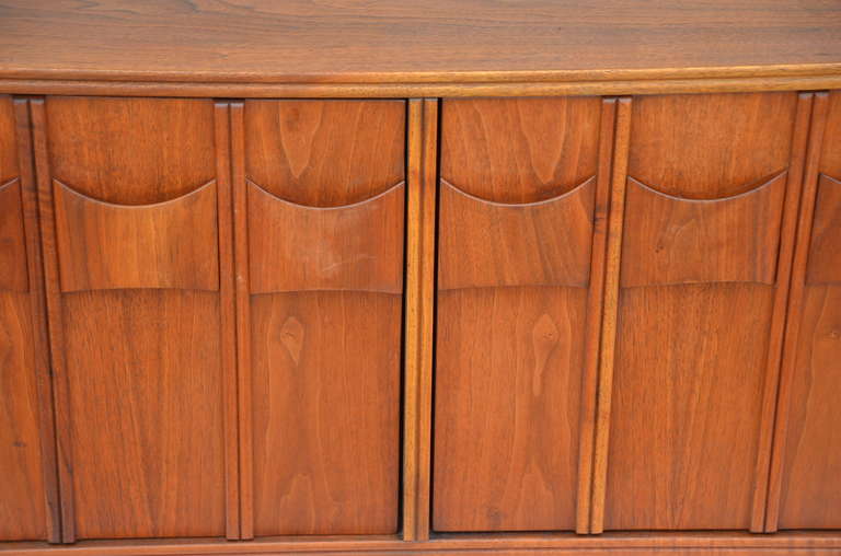 Rare Carved Walnut Cabinet by Brown Saltman For Sale 2