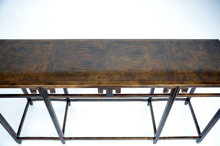 Elegant Asian-Inspired Slender Console / Sofa Table by Baker In Good Condition In Los Angeles, CA