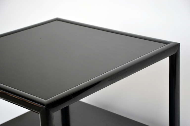 Chic Black Lacquer End / Side Table by Michael Taylor for Baker at 1stdibs