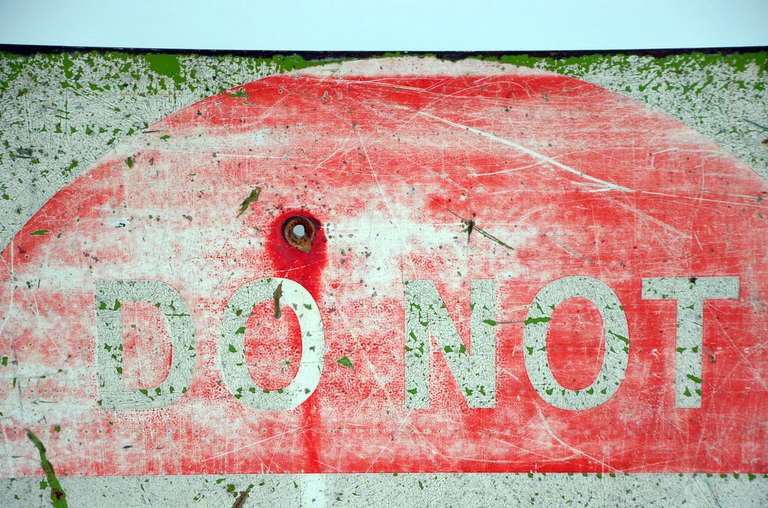 Nicely Weathered Do Not Enter Sign In Distressed Condition In Los Angeles, CA