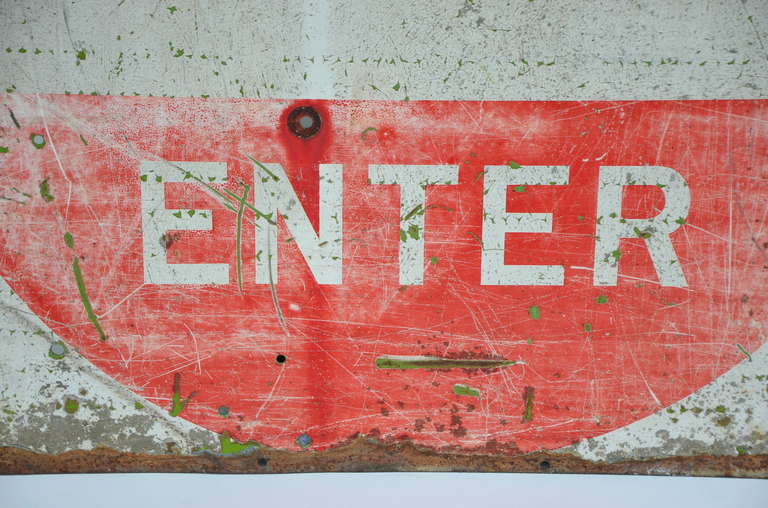 Mid-20th Century Nicely Weathered Do Not Enter Sign