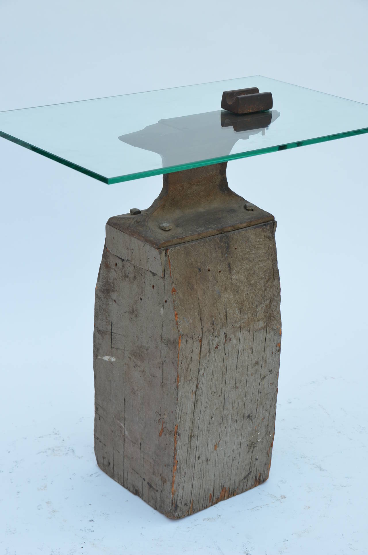 Industrial Anvil Transformed into a Unique Side Table
