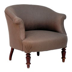 Turned Wood Leg Napoleon III Round Bergere 12