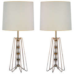 Pair of Unusual Modernist Lamps Pair of Unusual Modernist Lamps