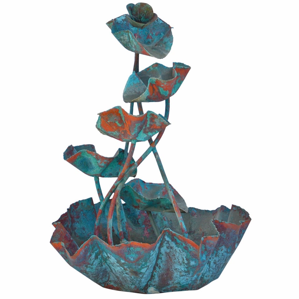 Large Organic Copper Fountain in the Style of Lalanne