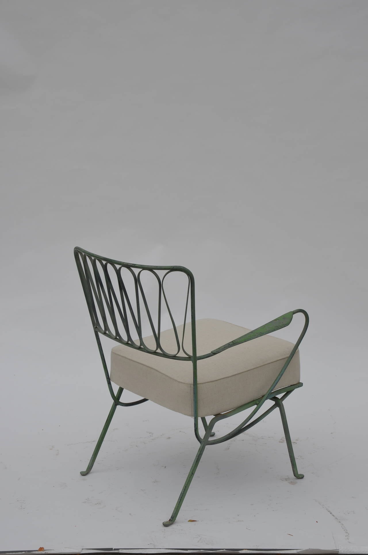 Patinated Since Arm Corner Indoor Outdoor Chair by Salterini