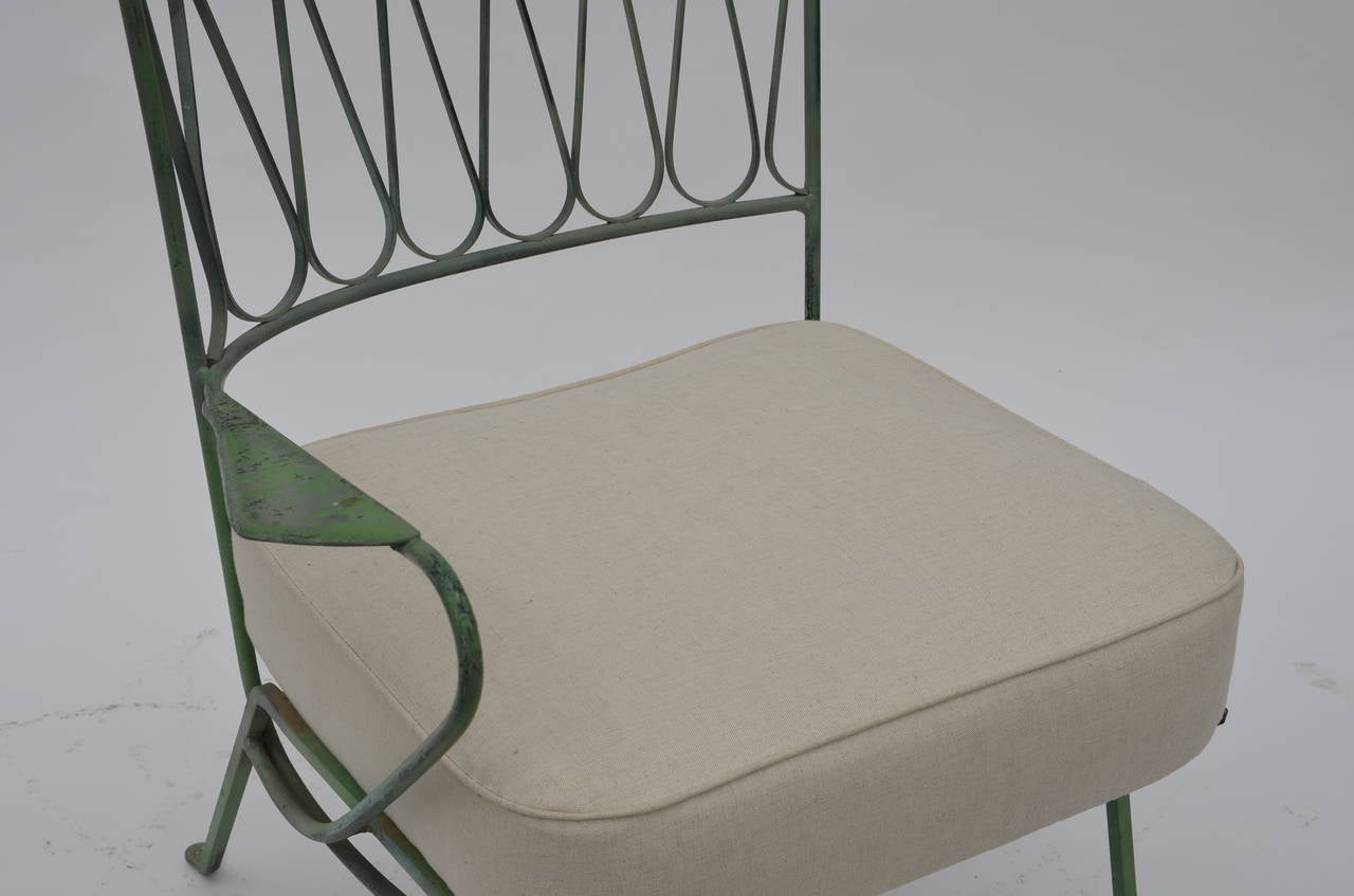 Steel Since Arm Corner Indoor Outdoor Chair by Salterini