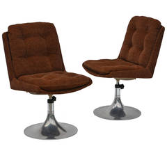 Pair of Unusual French 1960s Pedestal Chairs in the Style of Roger Tallon 7