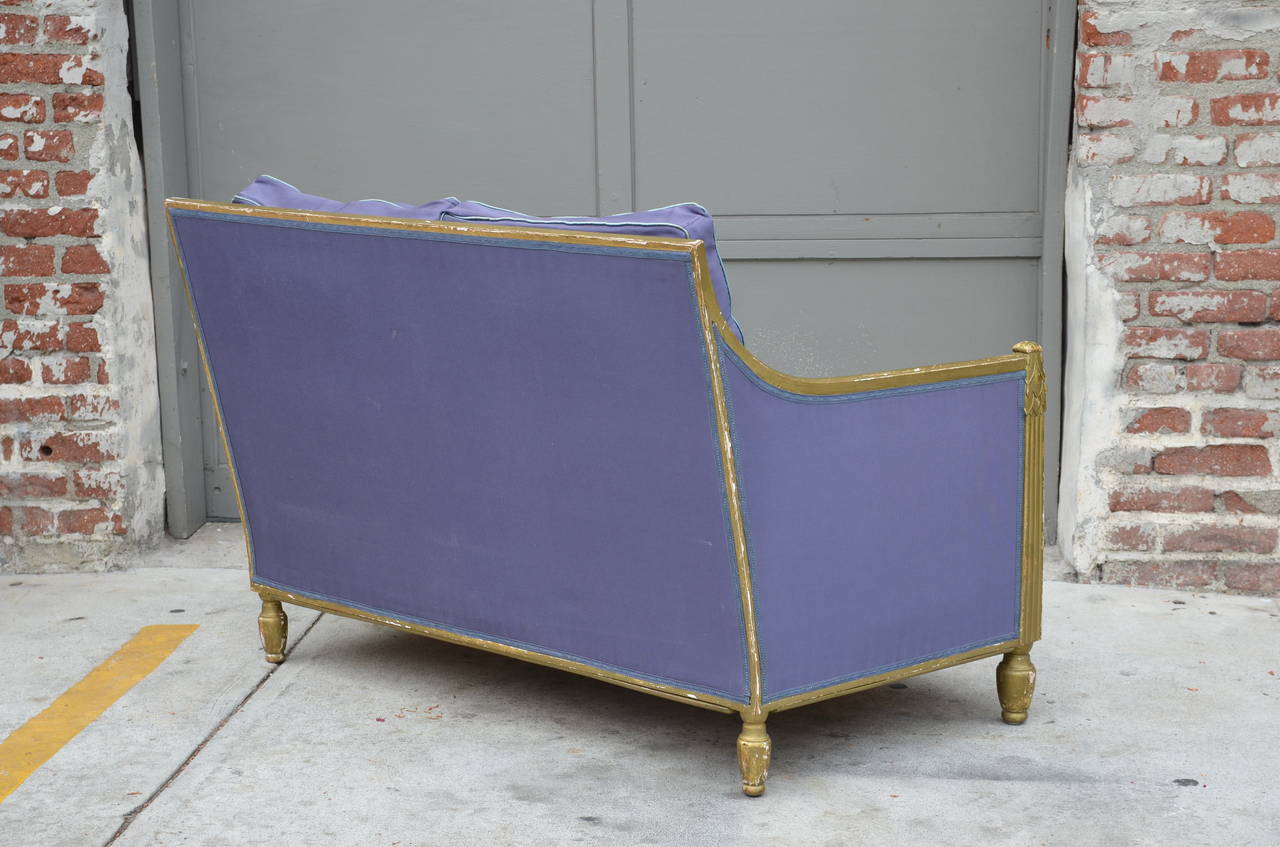 Carved Exceptional Gilt Art Deco Settee by Paul Follot
