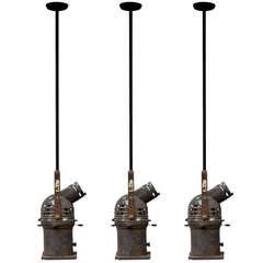 Set of 3 Stage Spotlights Mounted as Pendants
