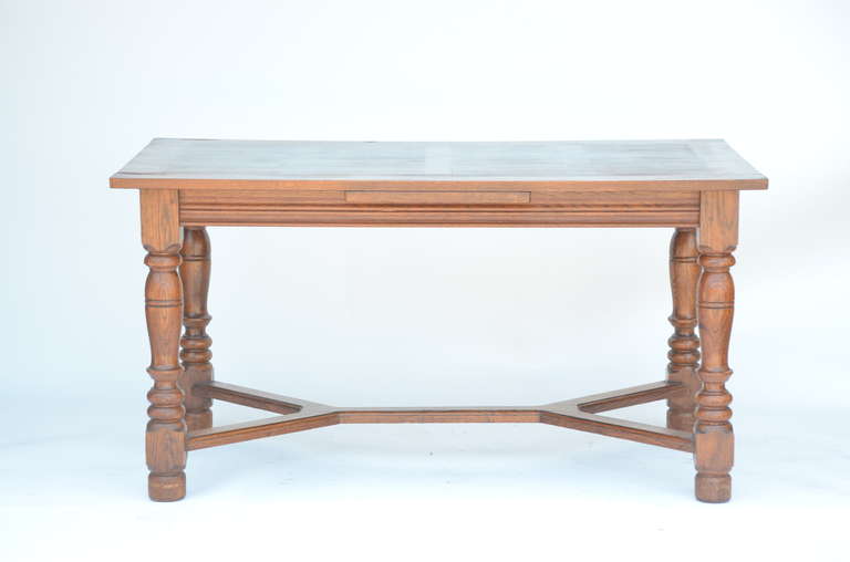 French Architectural Baroque Oak or Library Table