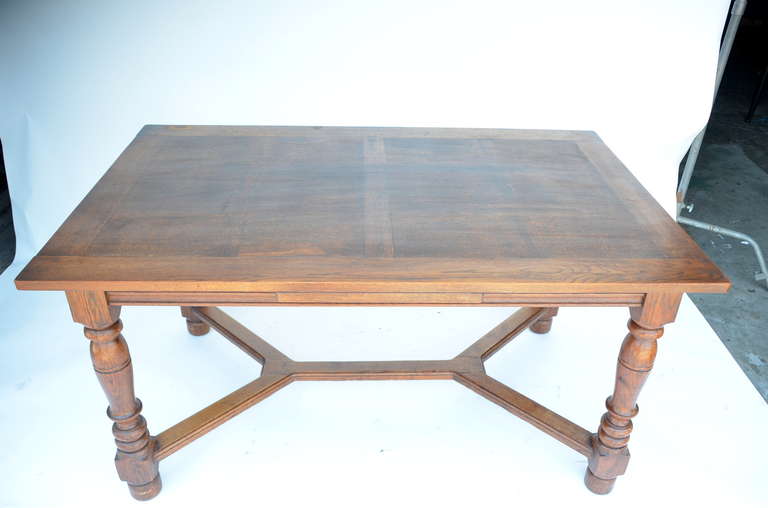 20th Century Architectural Baroque Oak or Library Table