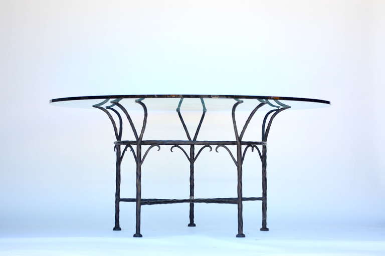 Impressive dining table in the style of Elisabeth Garouste and Mattia Bonneti.