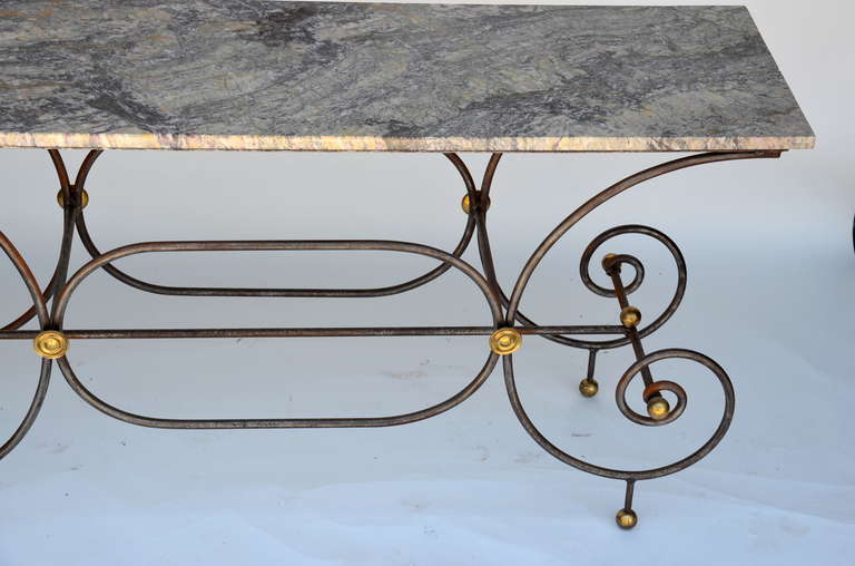 Elegant French Iron Baker's Table with Original Marble Top 3