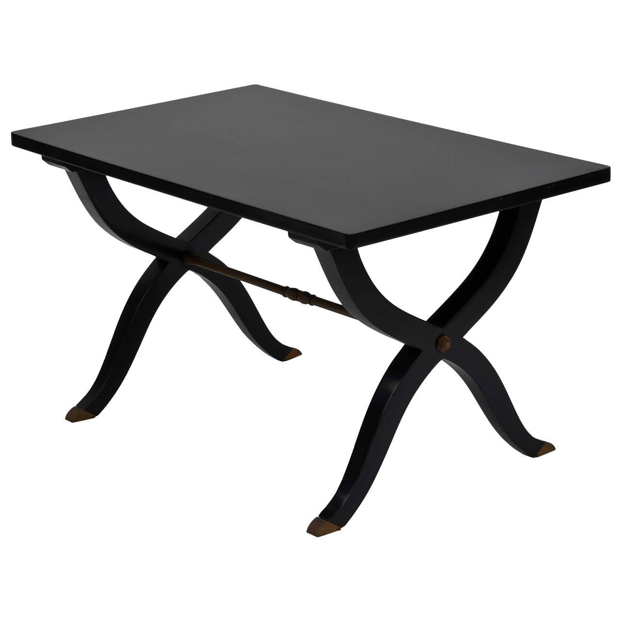 Chic French 1940s Lacquer Small Coffee Table or Side Table For Sale at