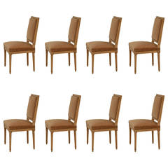 Rare Set of Eight Chic Louis XVI Style Dining Chairs