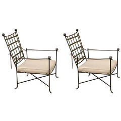 Pair of Elegant Patio Lounge Chairs by Mario Papperzini for John Salterini