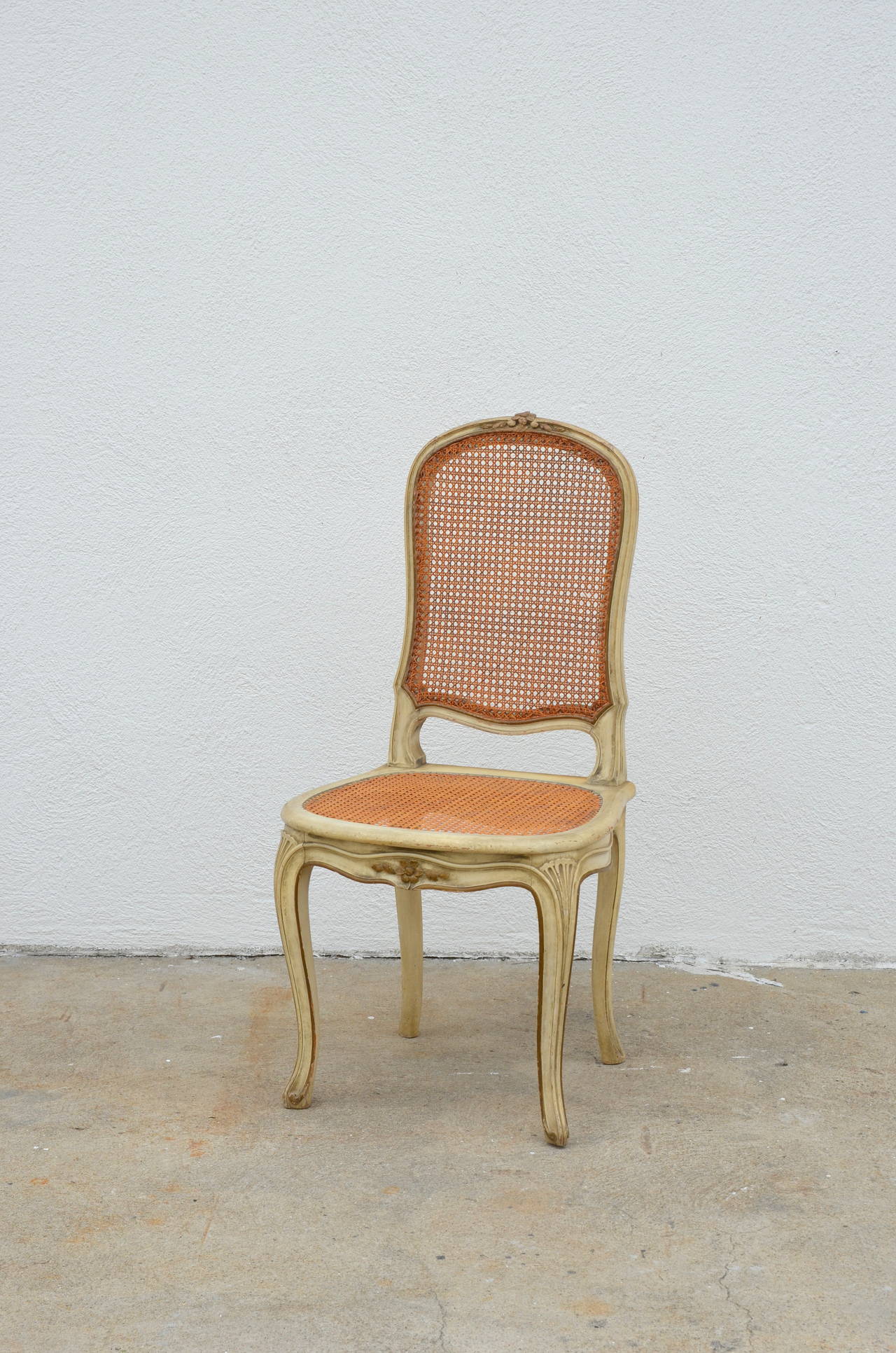 20th Century Set of Four Louis XV Style Caned Chairs