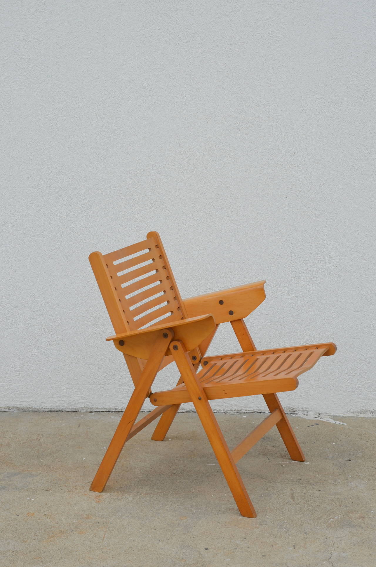 Slovenian Iconic Vintage Folding Rex Lounge Chair by Niko Kralj For Sale