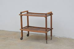 Rolling French 1950s Bar Cart Trolley in the Style of Jacques Adnet
