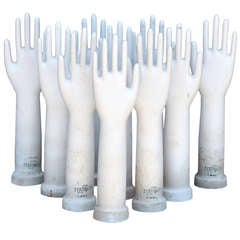 Collection of 10 Vintage porcelain glove molds