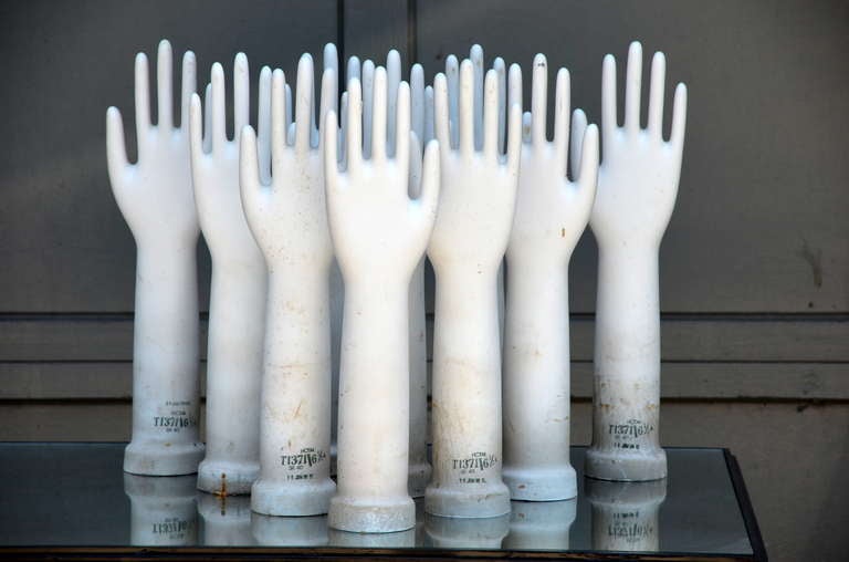 Porcelain Collection of 10 vintage porcelain glove molds