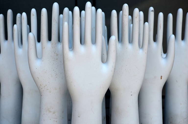 Collection of 10 vintage porcelain glove molds 1