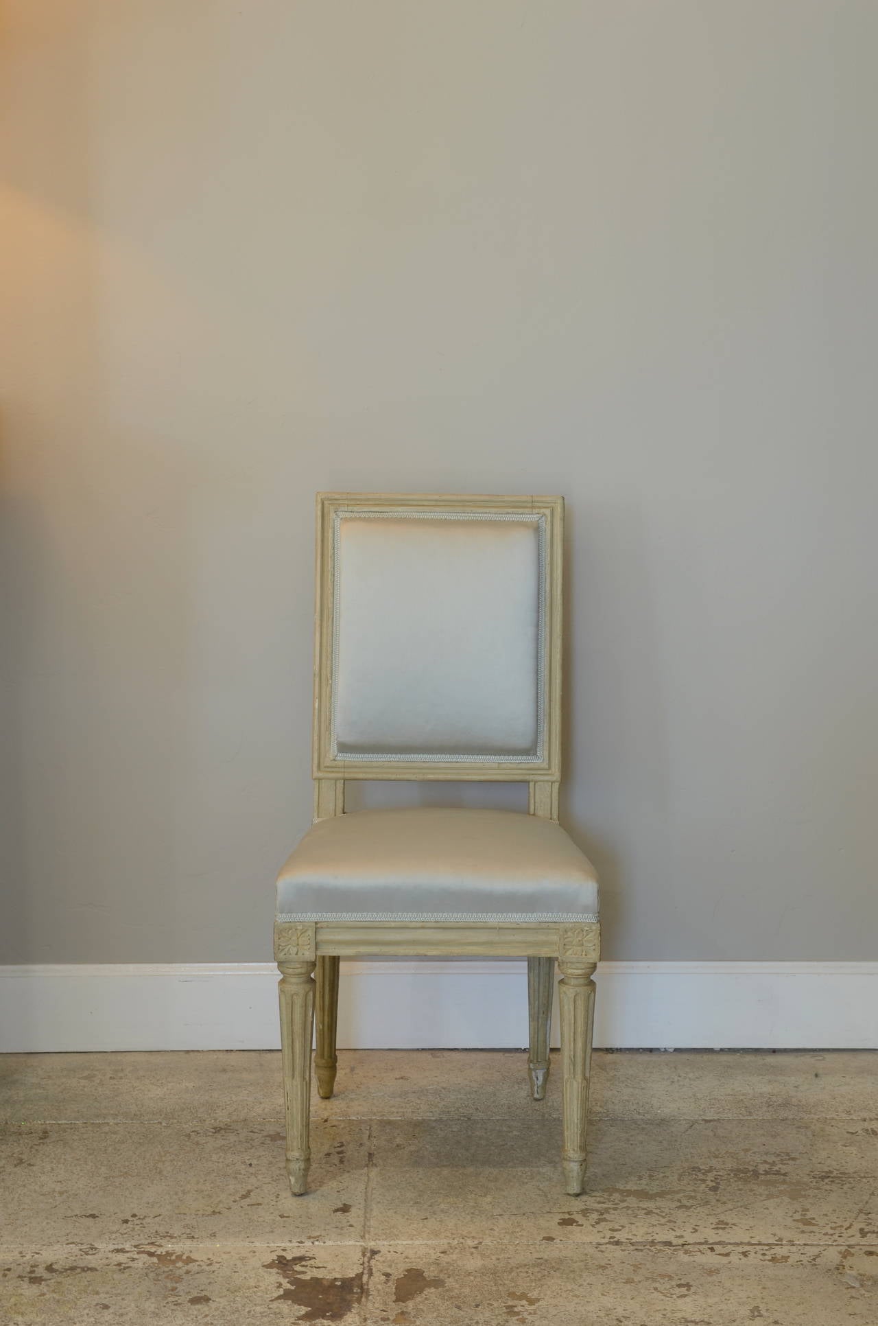 Pair of Chic Louis XVI style side chairs by Armand-Albert Rateau.

Stamped A A RATEAU and numbered.

Armand-Albert Rateau (1882 - 1938) was a French furniture maker and interior designer. In 2006, The Grove Encyclopedia of Decorative Arts