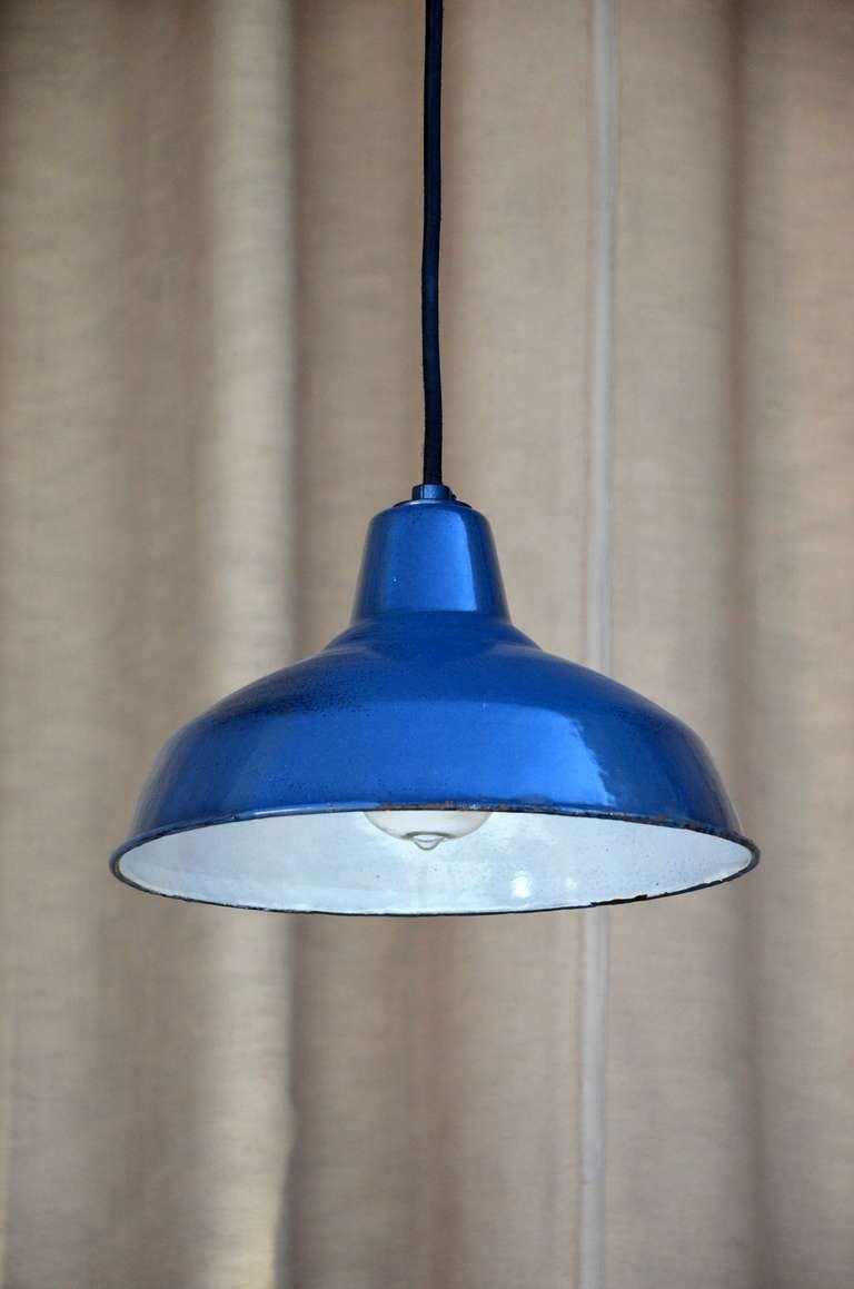 Small Charcoal Grey Industrial Hanging Light with Marconi Bulb