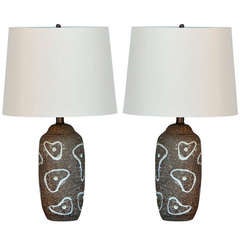 Pair of Dutch Studio Pottery Table lamps