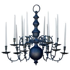 Stunning French Baroque Bronze Chandelier with Wax Candles