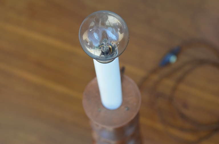 20th Century Pair of Elegant Turned Wood Candlestick Mantel Lights For Sale