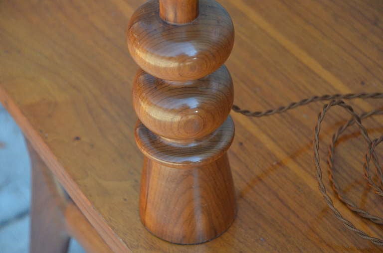American Pair of Elegant Turned Wood Candlestick Mantel Lights For Sale