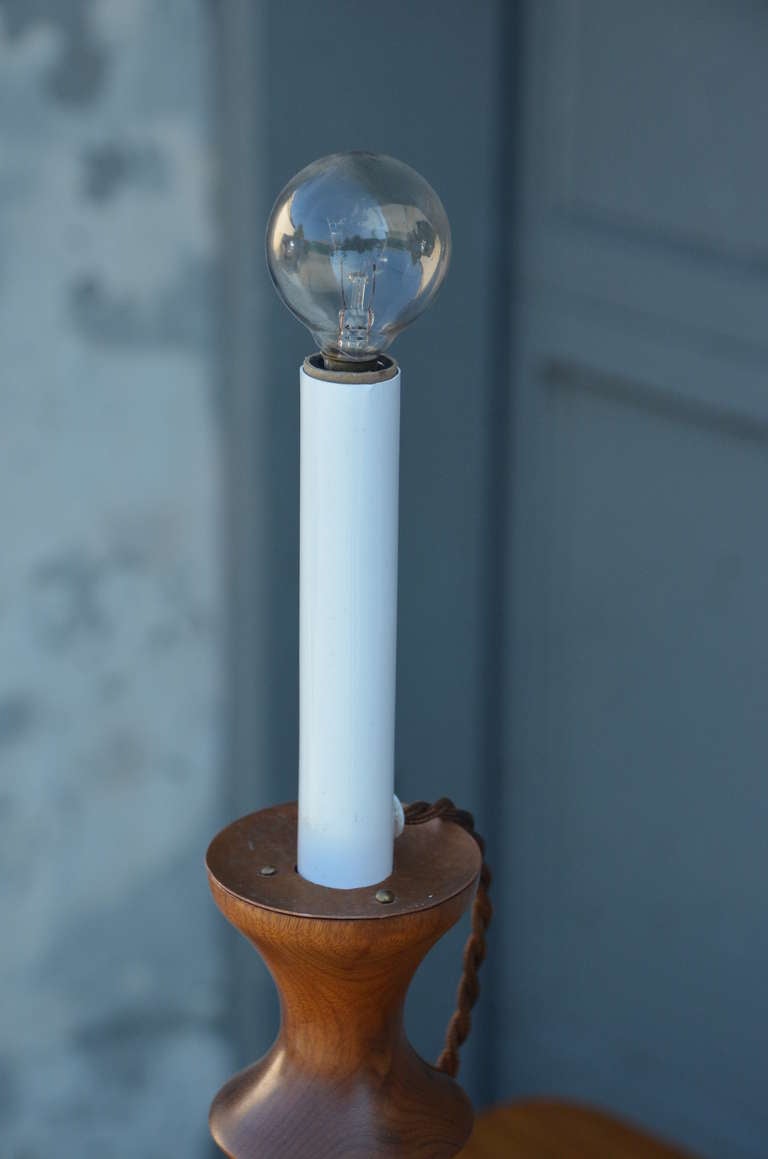Pair of Elegant Turned Wood Candlestick Mantel Lights In Good Condition For Sale In Los Angeles, CA