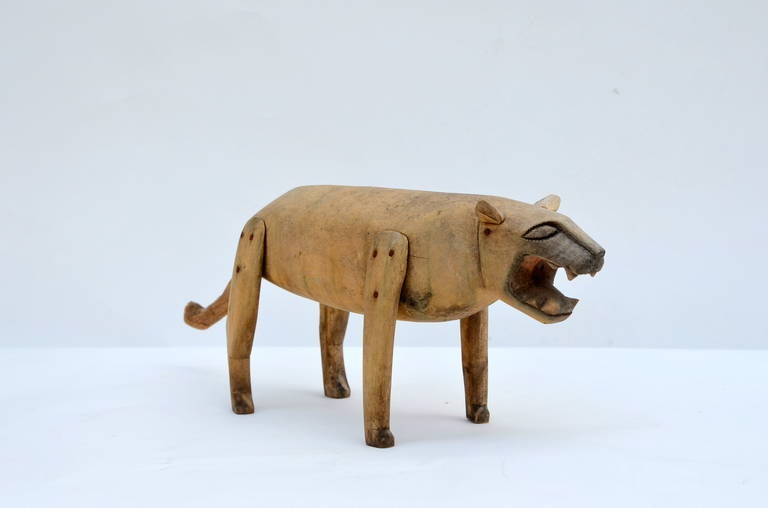 One-of-a-kind Feline Cat Wood Sculpture In Good Condition In Los Angeles, CA