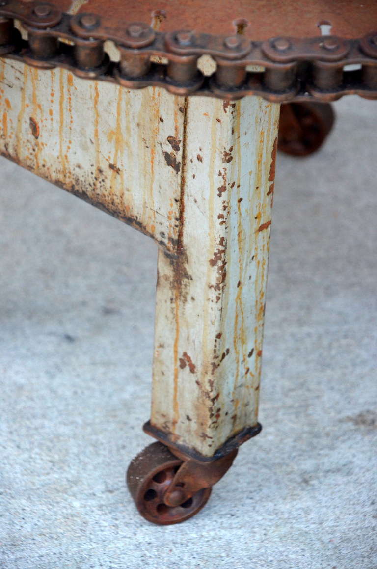 Pair of Unique Weathered Industrial Side Tables / Coffee Table 2