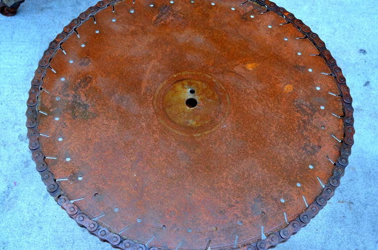 Pair of Unique Weathered Industrial Side Tables / Coffee Table 3