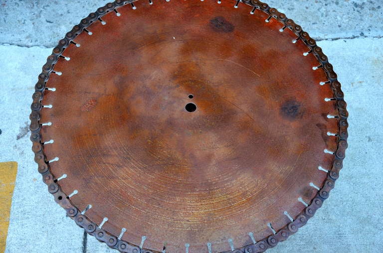 Pair of Unique Weathered Industrial Side Tables / Coffee Table 4