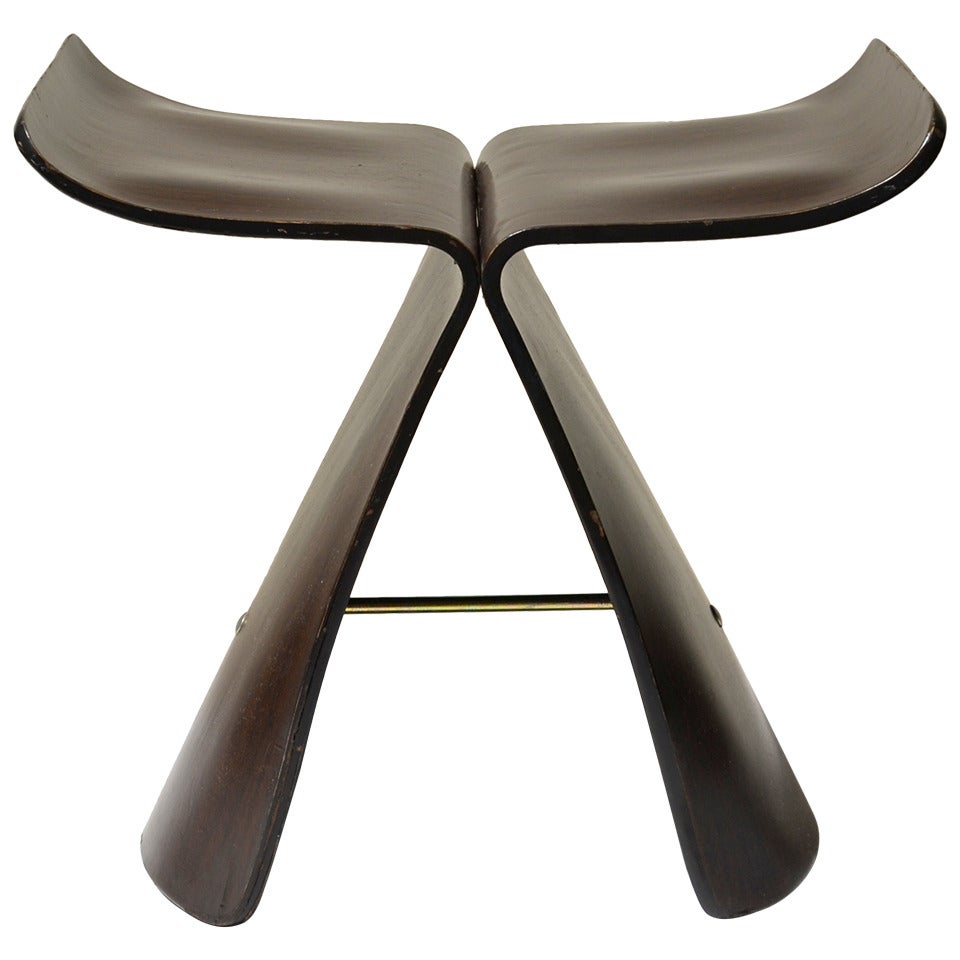 Iconic Rosewood Butterfly Stool by Sori Yanagi