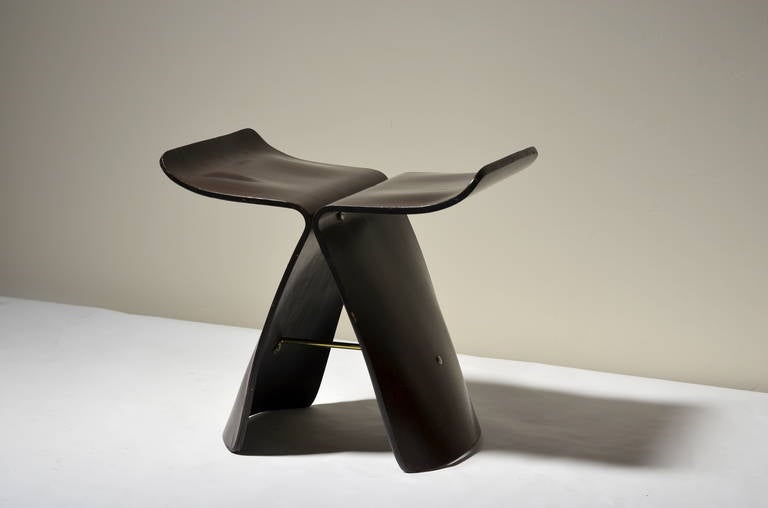 Modern Iconic Rosewood Butterfly Stool by Sori Yanagi