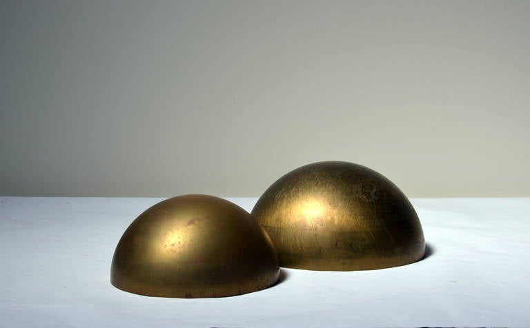 Set of Two Minimalistic Patinated Brass Bowls 4