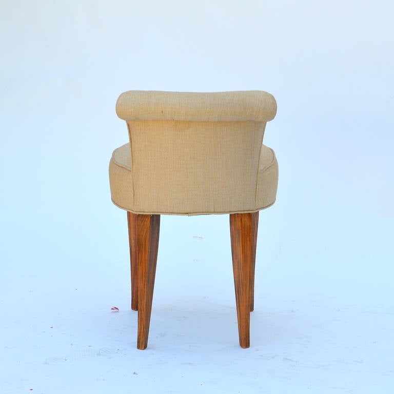 Elegant French Art Deco Vanity Stool in the Style of Andre Arbus 3