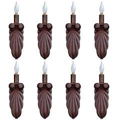 Set of 8 Small Chic Bronze Wall Sconces