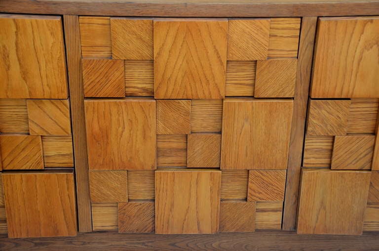 Impressive Brutalist Mosaic Sideboard by Lane In Excellent Condition In Los Angeles, CA