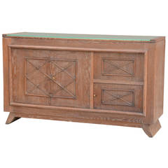 Exceptional Cerused Oak French 1940s Buffet by Charles Dudouyt