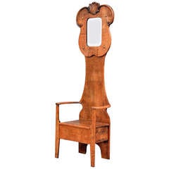 Unusual Arts & Crafts mirror hall chair