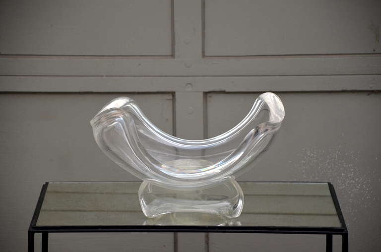 Large Astrolite lucite bowl by Ritts Co. Los Angeles.

Astrolite is a trademark registered to Herbert Ritts, Inc. of Los Angeles, California.  The trademark trail for Ritts begins with the first use and use in commerce of “Astrolite” on June 2,