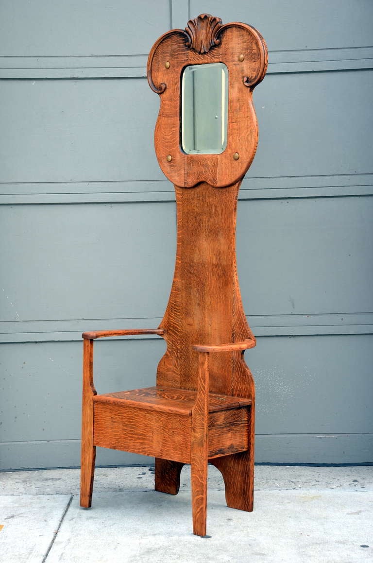 American Unusual Arts & Crafts mirror hall chair