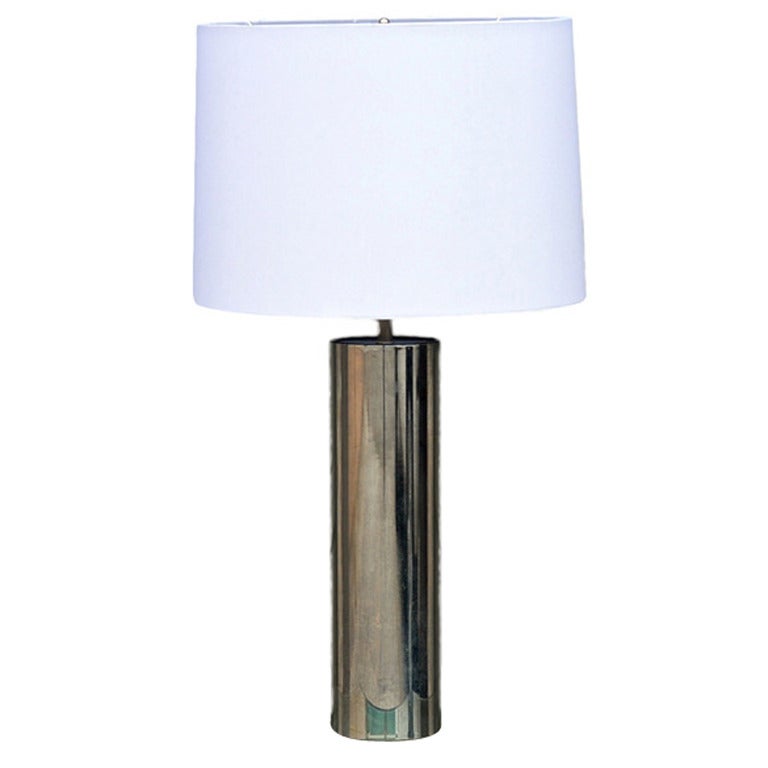 Minimalistic Chrome Cylinder Table Lamp By Kovacs For Sale at