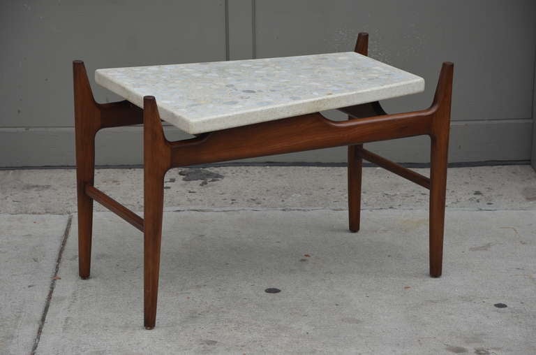 Mid-20th Century Rare trapeze terrazzo side table  For Sale